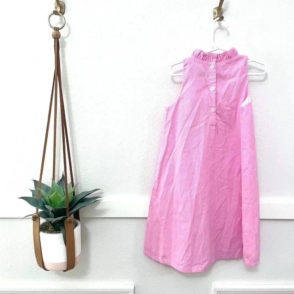 NWT Duffield Lane Girls Peggy Dress Pink Stripe Size 8
